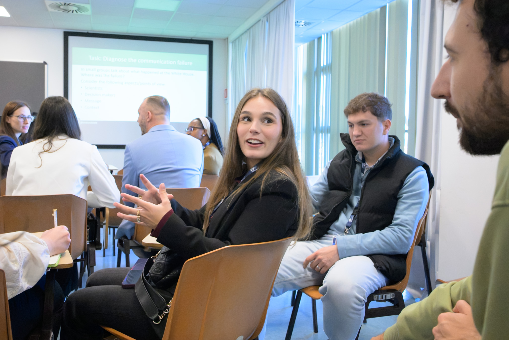 From left: Argjira Sahiti, PhD candidate in Economics, International Balkan University, Skopje, North Macedonia; and Lorik Limani, PhD student in Computer Engineering, Teaching Assistant, International Balkan University, Skopje, North Macedonia (Photo: G. Ortolani/TWAS)