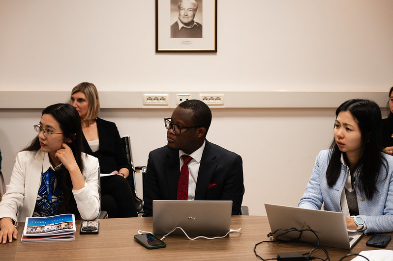 From left: Jiaoqi Huyan, Program Officer, CAS-TWAS Center of Excellence for Water and Environment (CEWE), Research Center for Eco-Environmental Sciences, Chinese Academy of Sciences; Samuel Partey, Head of Science Unit, UNESCO Regional Bureau for Science and Culture in Europe; and Jing Fang, Associate Project Officer, UNESCO Regional Bureau for Science and Culture in Europe. (Photo: H. Gergolet/TWAS)