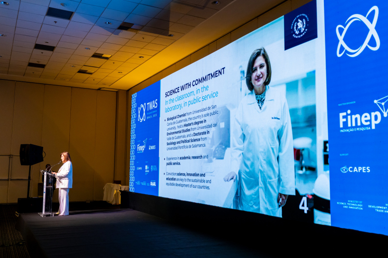 H.E. Karin Herrera, vice president of Guatemala, at the 17th TWAS General Meeting in Rio de Janeiro, Brazil. (Photo: Mario Marques)