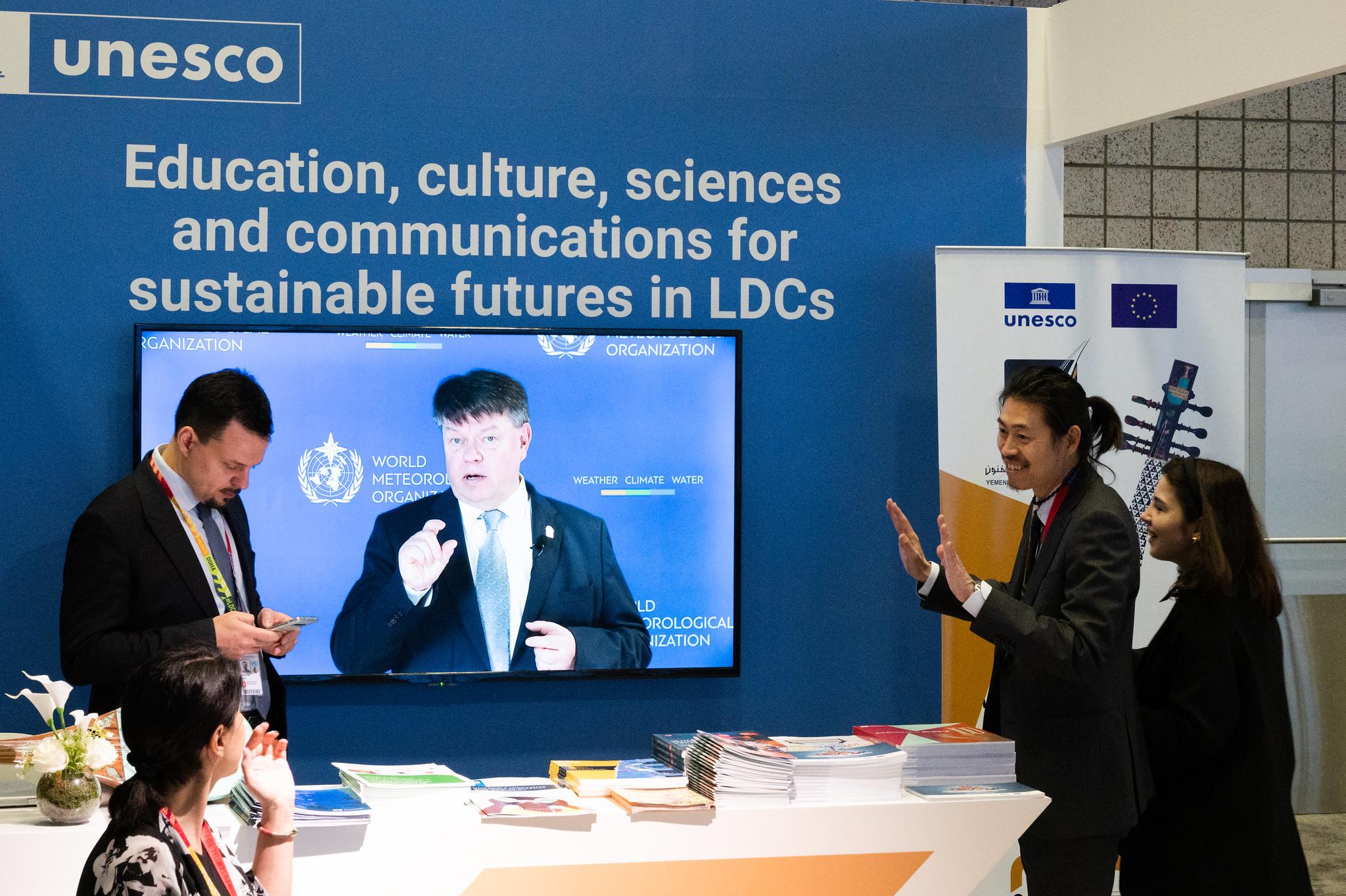The UNESCO booth at LDC5 (photo: G. Ortolani/TWAS)