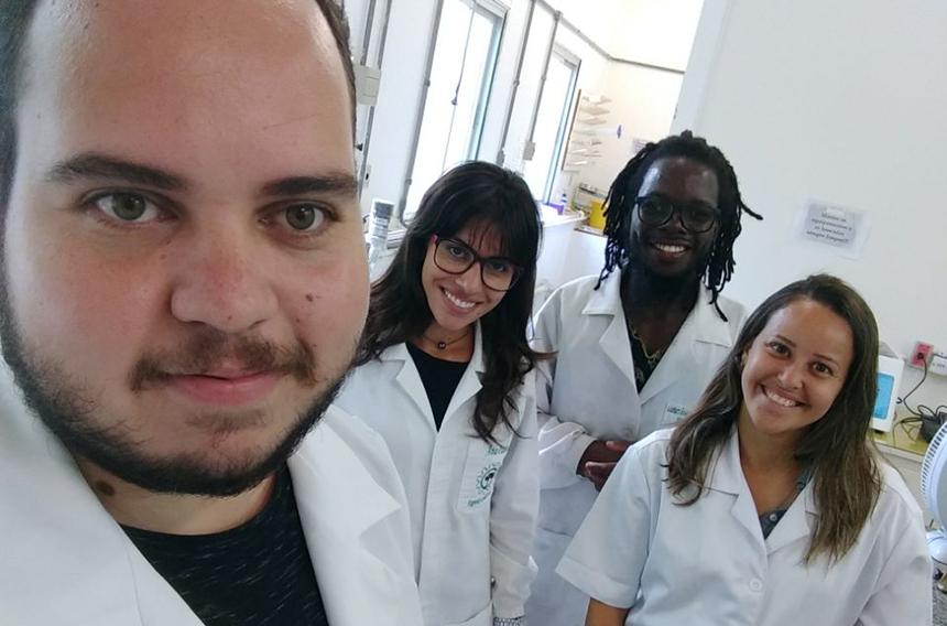 Material scientist Domingos Lusitâneo Pier Macuevele of Mozambique, third from left, studied in Brazil for a TWAS-CNPq fellowship. [Photo provided]