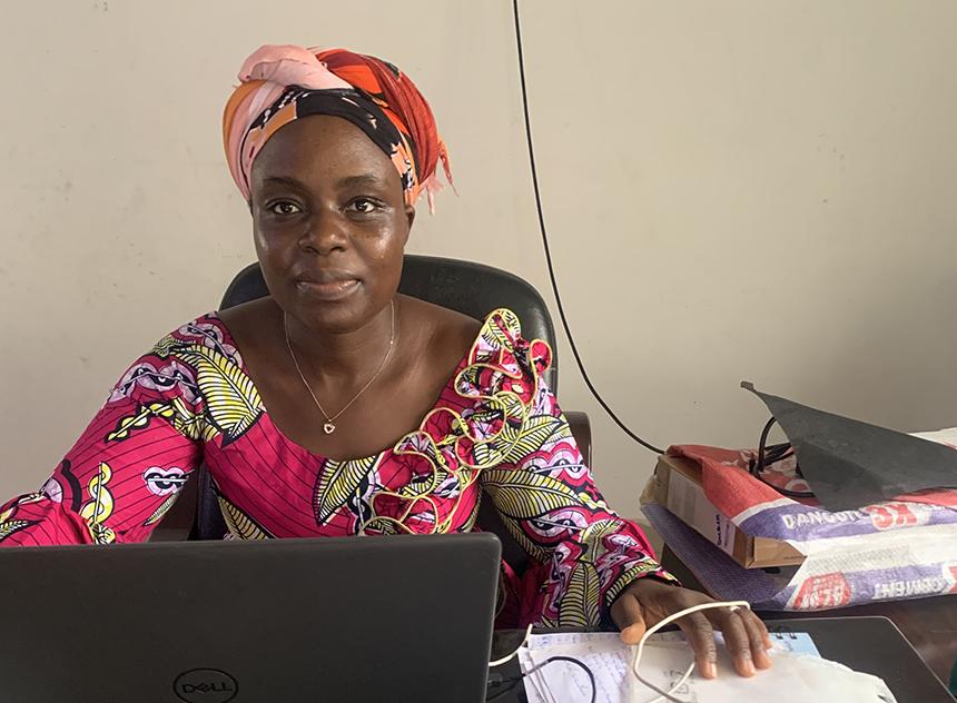 Beninese agricultural scientist and project grantee Gisele Koupamba Sinasson Sanni at work. [Photo provided]