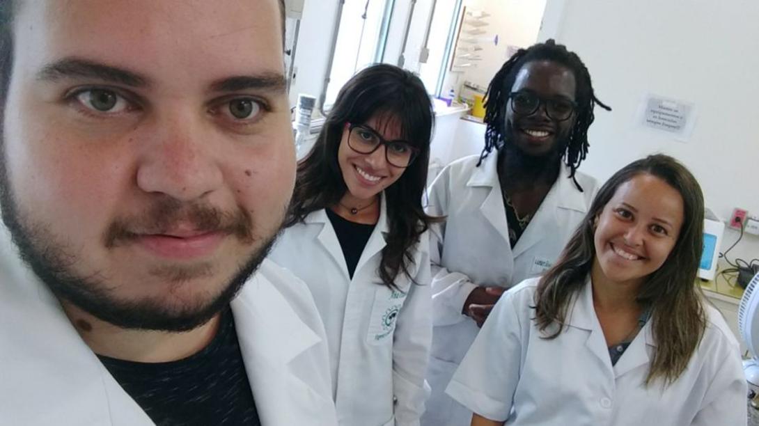 Materials scientist Domingos Lusitâneo Pier Macuvele of Mozambique, third from left, studied in Brazil under a TWAS-CNPq fellowship. [Photo provided]